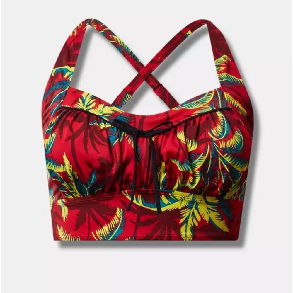 Retro Wireless Ruched Cups Bikini Top